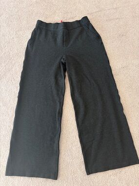 SPANX Womens Perfect Pant charcoal grey Wide-Leg pants, size petite medium